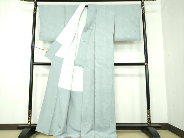 平和屋着物●上質な色無地 道長更紗花地紋 秘色色 正絹 逸品 DABE5894ps