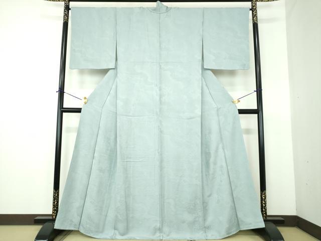 平和屋着物●上質な色無地 道長更紗花地紋 秘色色 正絹 逸品 DABE5894ps
