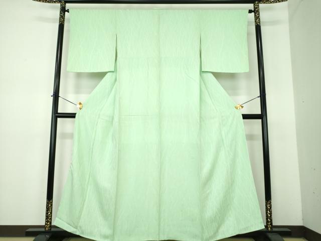 平和屋着物●上質な色無地 紐地紋 薄萌葱色 やまと誂製 正絹 逸品 未使用 DABE5898ps