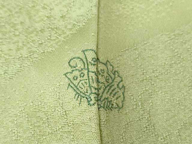 平和屋着物●上質な色無地 立波鏡裏地紋 若菜色 正絹 逸品 DABE5903ps