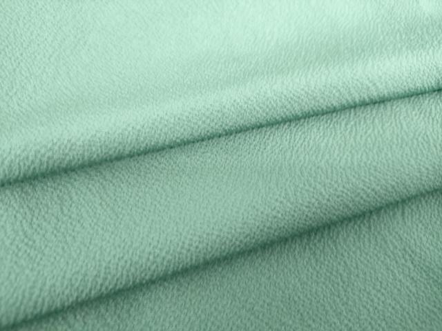 平和屋着物●上質な色無地 青竹色 鬼しぼ縮緬 正絹 逸品 DABE5905ps