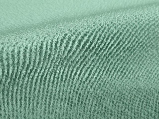 平和屋着物●上質な色無地 青竹色 鬼しぼ縮緬 正絹 逸品 DABE5905ps