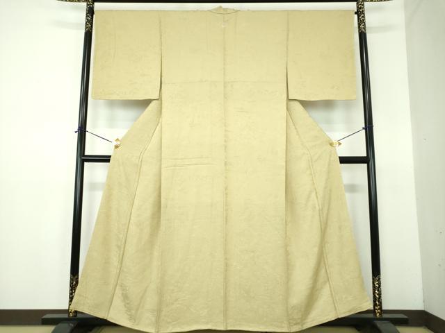 平和屋着物●上質な色無地 風景人物花地紋 砥の粉色 さが美扱い 正絹 逸品 未使用 DABE5911ps
