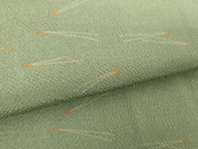 平和屋着物●上質な小紋 敷松葉 鬼しぼ縮緬 正絹 逸品 DABE5913ps