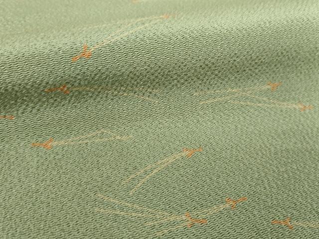 平和屋着物●上質な小紋 敷松葉 鬼しぼ縮緬 正絹 逸品 DABE5913ps