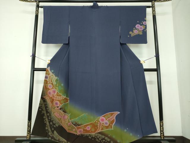 平和屋着物●訪問着 絞り 辻が花 暈し染め 金彩 正絹 逸品 DABE5919ps