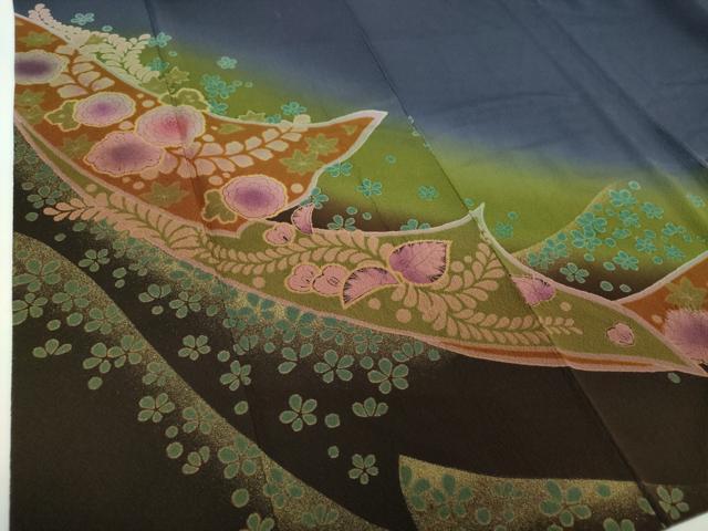 平和屋着物●訪問着 絞り 辻が花 暈し染め 金彩 正絹 逸品 DABE5919ps