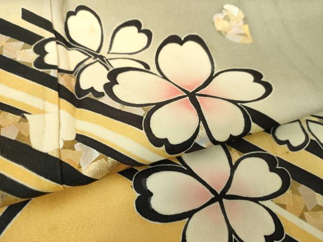 平和屋着物●金彩友禅作家 金彩の魔術師 堀省平 金煌織 訪問着 舞桜 暈し染め 金銀彩 ロング丈 正絹 逸品 DABE5920ps