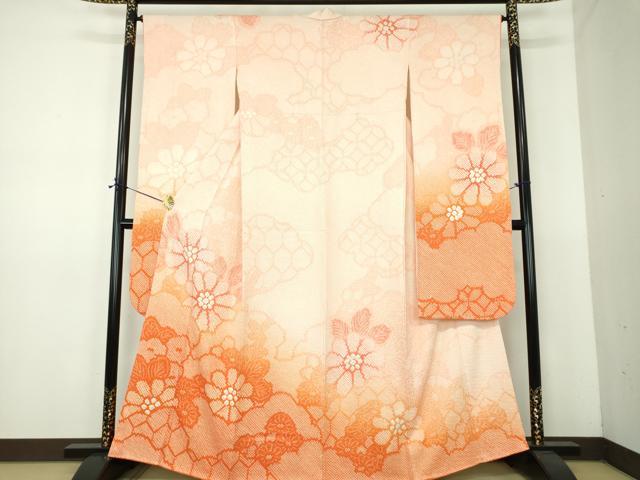 平和屋着物●豪華振袖 総絞り 雲取り花文 正絹 逸品 DABE5921ps