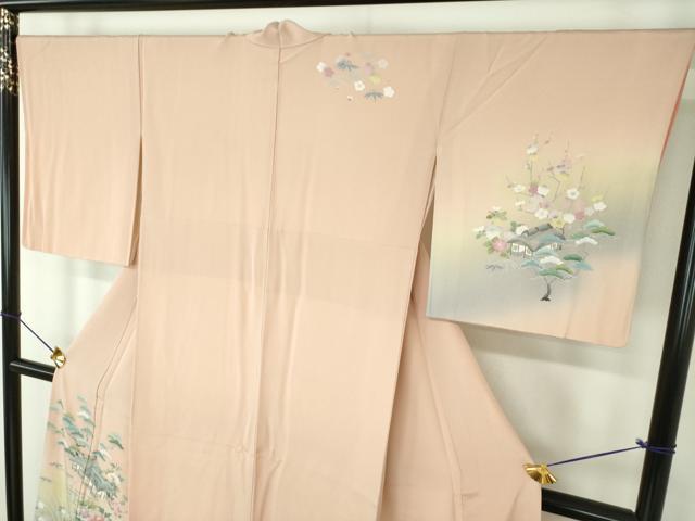 平和屋着物●訪問着 友禅 風景花文 暈し染め 正絹 逸品 DABE5922ps