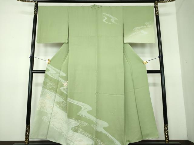 平和屋着物●訪問着 刺繍 草花文 金彩 正絹 逸品 DABE5924ps
