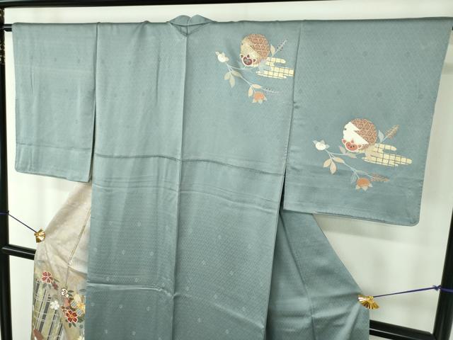 平和屋着物●訪問着 駒刺繍 枝垂れ桜 雪輪舞桜 暈し染め 金銀彩 正絹 逸品 DABE5925ps