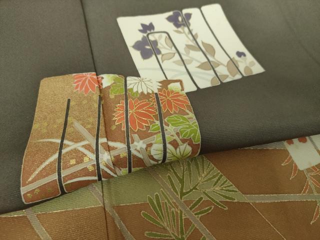 平和屋着物●訪問着 駒刺繍 源氏香花文 暈し染め 金彩 正絹 逸品 DABE5926ps