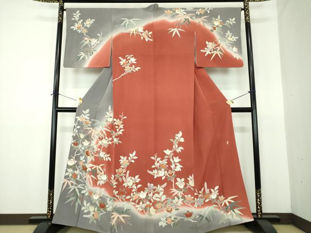 平和屋着物●訪問着 作家物 橘 笹文 暈し染め 金彩 正絹 逸品 DABE5928ps