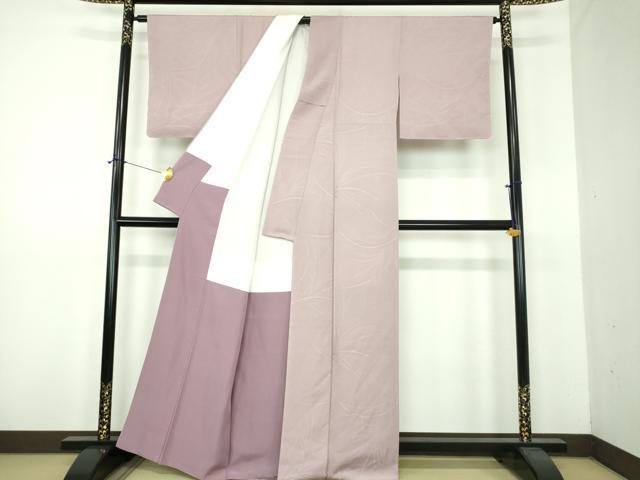 平和屋着物●上質な色無地 芝地紋 薄色 正絹 逸品 未使用 DABE5933ps