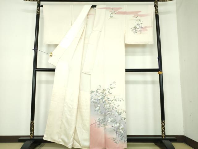 平和屋着物●訪問着 胴抜き仕立て 枝垂れ桜 暈し染め 金銀彩 正絹 逸品 DABE5935ps