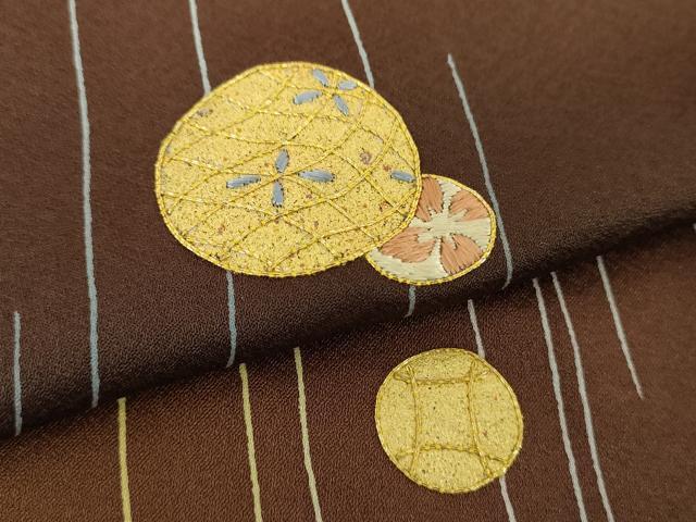平和屋着物●訪問着 駒刺繍 花手毬 暈し染め 金彩 正絹 逸品 DABE5937ps