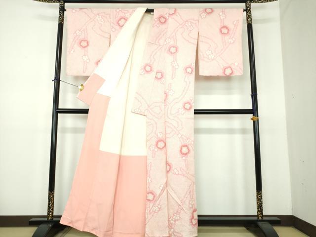 平和屋着物●上質な小紋 総絞り 槍梅 正絹 逸品 DABE5938ps