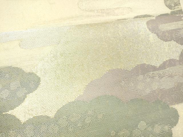 平和屋着物*夏物 六通柄袋帯 遠山文 金銀糸 引箔 正絹 逸品 DABE6005cm