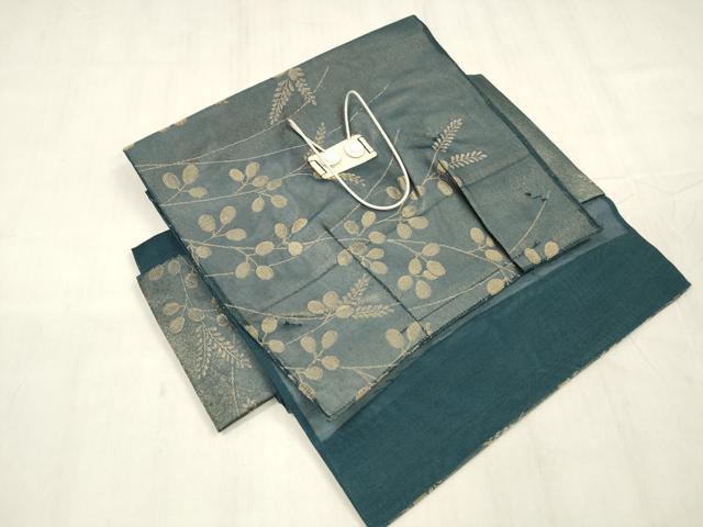 平和屋着物*夏物 つけ帯 草葉文 金糸 正絹 逸品 DABE6038cm