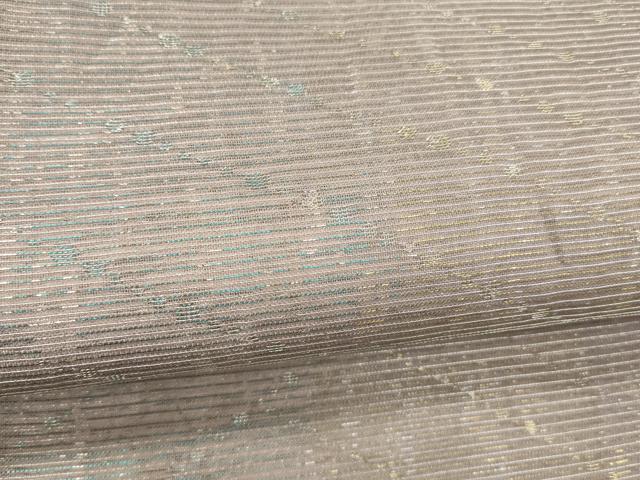 平和屋着物*夏物 六通柄袋帯 霞文 金銀糸 引箔 正絹 逸品 DABE6048cm