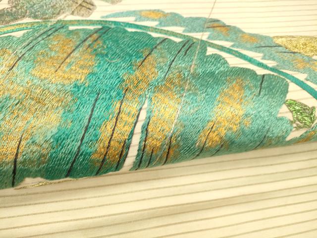 平和屋着物*夏物 アンティーク 大正ロマン 九寸名古屋帯 駒刺繍 総刺繍 金糸 正絹 逸品 DABE6051cm