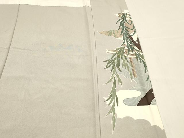 平和屋着物■豪華色留袖 流水渡橋文 金彩 正絹 逸品 DABE6066cm
