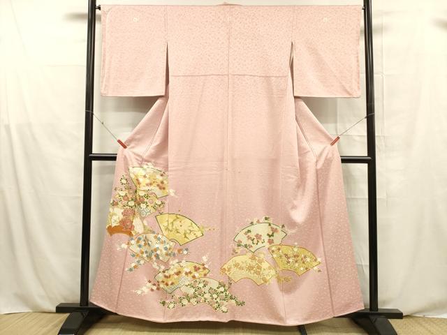 平和屋着物■豪華色留袖 地紙花文 金彩 正絹 逸品 DABE6103cm