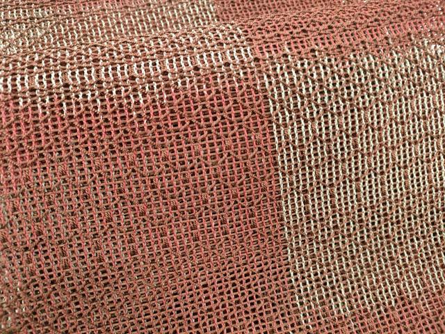 平和屋着物*夏物 八寸名古屋帯 市松文様 正絹 逸品 DABE6114cm