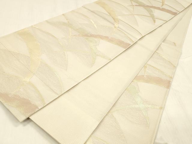 平和屋着物*夏物 六通柄袋帯 雪芝文 金糸 正絹 逸品 DABE6125cm