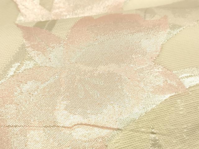 平和屋着物*夏物 六通柄 京袋帯 草花文 銀糸 正絹 逸品 DABE6150cm