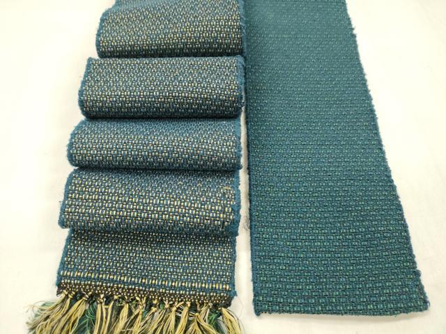 平和屋着物●男性 本場筑前博多織 両面 角帯 抽象文様 正絹 逸品 DABE6170cm