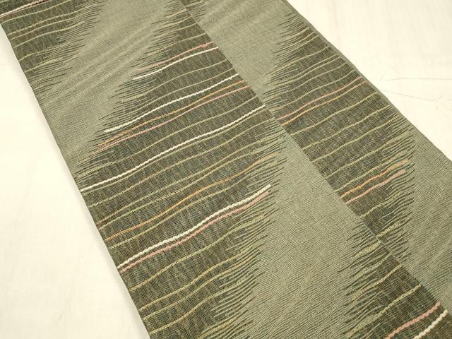 平和屋着物▽六通柄袋帯 スリーシーズン 春夏秋 横段文 金糸 正絹 逸品 DABE6191cm