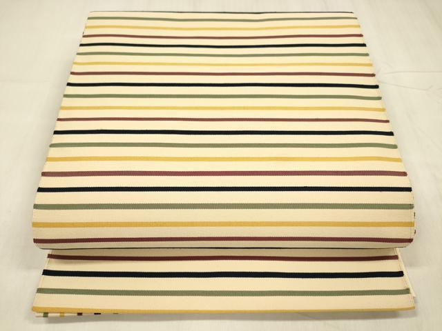 平和屋着物●爪掻き本綴れ 八寸名古屋帯 横段文 正絹 逸品 DABE6215cm