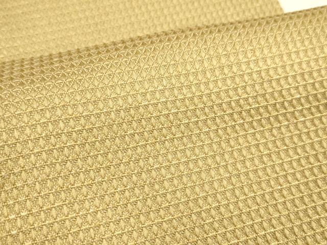 平和屋着物●両面 半幅帯 格子 金糸 正絹 逸品 DABE6246cm