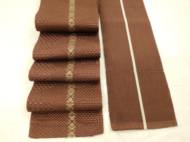 平和屋着物●男性 本場筑前博多織 角帯 献上 正絹 逸品 DABE6271cm