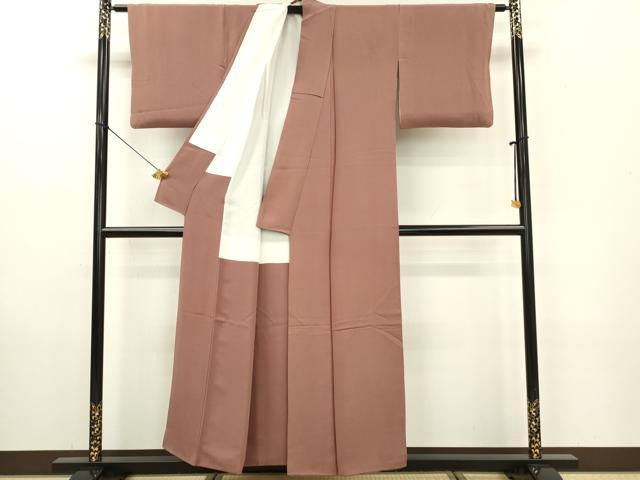 平和屋着物■上質な色無地 梅染色 正絹 逸品 DABE6998zy