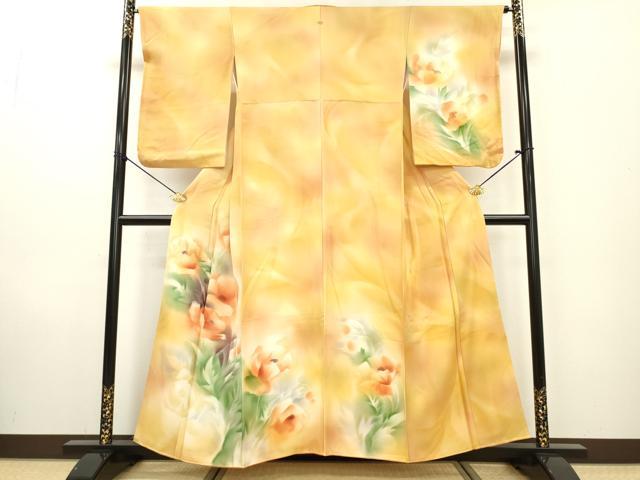 平和屋着物■訪問着 草花文 暈し染め 正絹 逸品 DABE6999zy