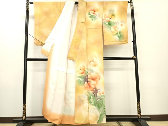 平和屋着物■訪問着 草花文 暈し染め 正絹 逸品 DABE6999zy