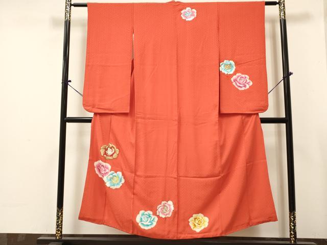 平和屋着物∵女の子 十三参り 子供 祝着 刺繍 薔薇 バラ 金銀糸 逸品 DABE7181ma