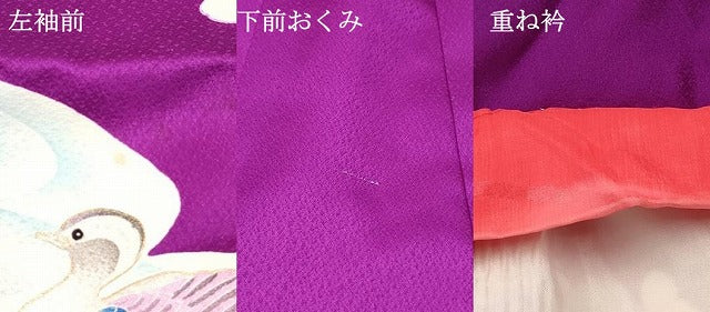 平和屋着物∵女の子 十三参り 子供 祝着 駒刺繍 枝垂れ桜 流水鴛鴦文 金彩 逸品 DABE7182ma