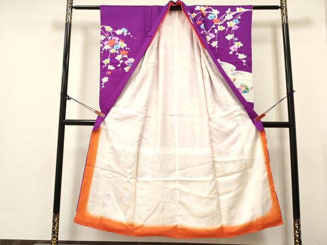 平和屋着物∵女の子 十三参り 子供 祝着 駒刺繍 枝垂れ桜 流水鴛鴦文 金彩 逸品 DABE7182ma