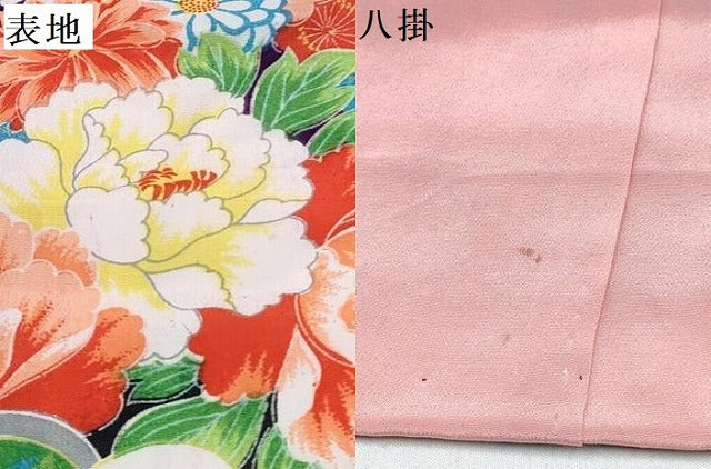 平和屋着物∵女の子 十三参り 子供 祝着 檜扇鞠花文 逸品 DABE7432ma