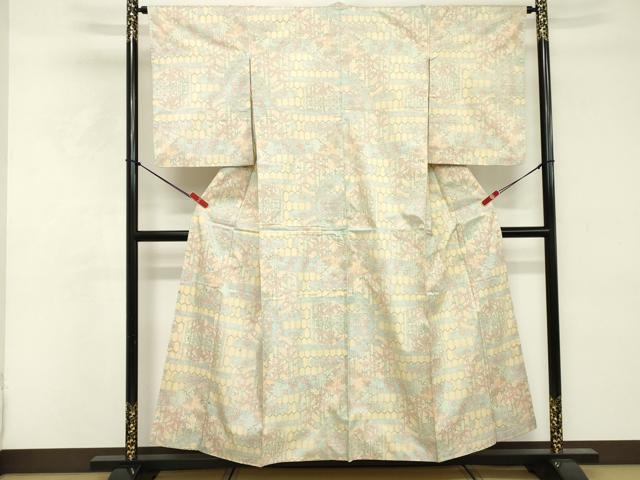 平和屋着物■本場大島紬 幾何学文 正絹 逸品 DABE7638cd