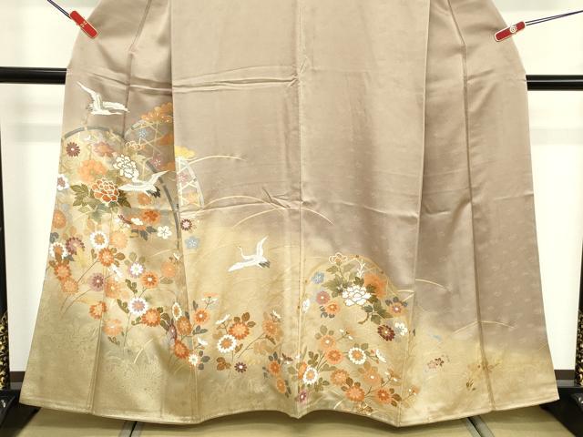 平和屋着物■豪華色留袖 飛鶴文 暈し染め 金彩 正絹 逸品 DABE7664cd