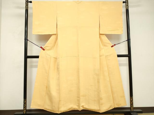 平和屋着物■上質な色無地 草葉地紋 花葉色 正絹 逸品 DABE7717cd