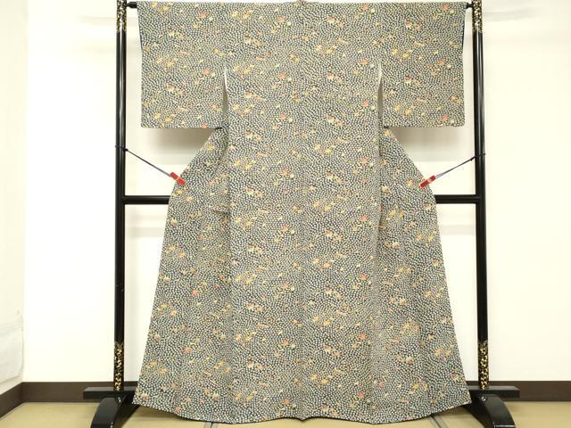 平和屋着物■上質な小紋 宝尽くし 鬼しぼ縮緬 正絹 逸品 DABE7821cd