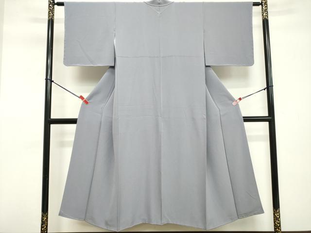 平和屋着物■上質な色無地 堅牢染 薄鼠色 反端付き 正絹 逸品 DABE7890cd