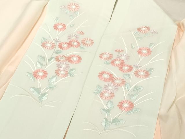 平和屋着物■長襦袢 無双仕立て 霞文 暈し染め 半衿刺繍 正絹 逸品 DABE7995cd