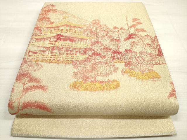 平和屋着物◎綴れ 太鼓柄袋帯 風景文 金糸 金彩 正絹 逸品 DABE8016xg